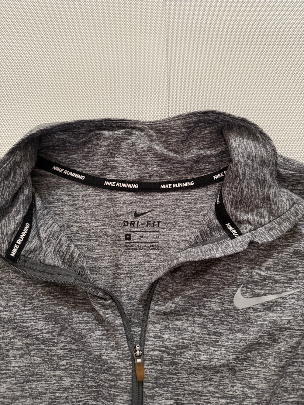 Nike Men’s Heather Gray Zip-Up Running Sweater
